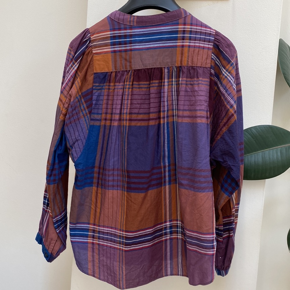Madewell balloon sleeve plaid top - Picture 2 of 7